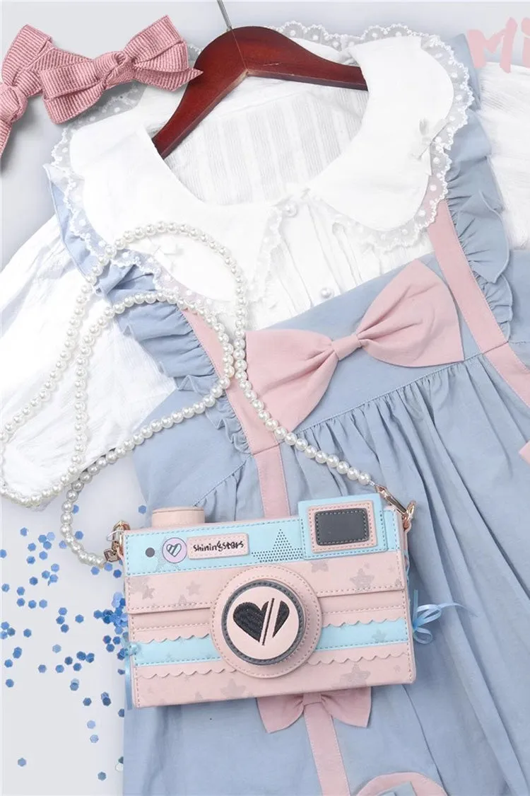 Blue/Pink Camera Sweet Lolita Crossbody Bag