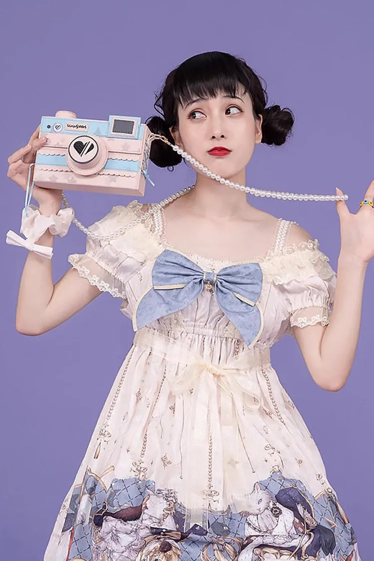 Blue/Pink Camera Sweet Lolita Crossbody Bag