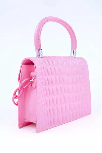 Bolsa Crossbody Cocodrilo Cadenas