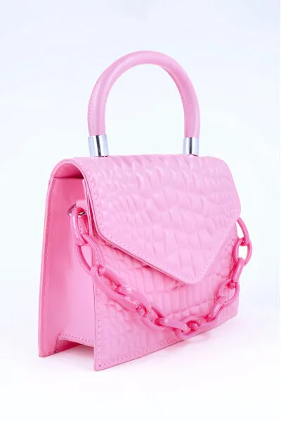 Bolsa Crossbody Cocodrilo Cadenas