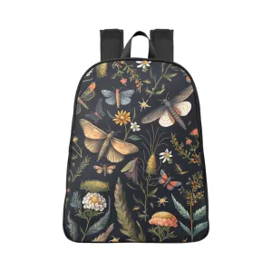 Botanical Moths Back Pack, Dragonflies Bag, Cottagecore Canvas Witchy Bag