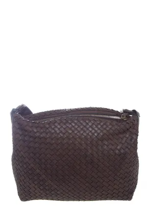 Bottega Veneta Vintage Brown Woven Leather Cross-Body
