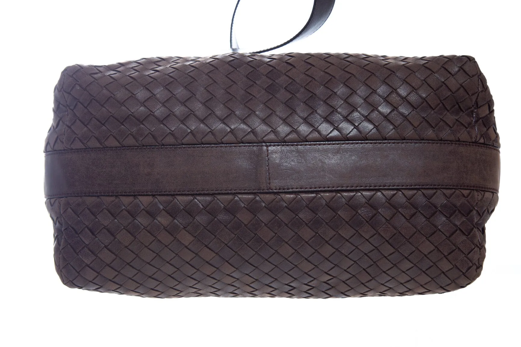 Bottega Veneta Vintage Brown Woven Leather Cross-Body