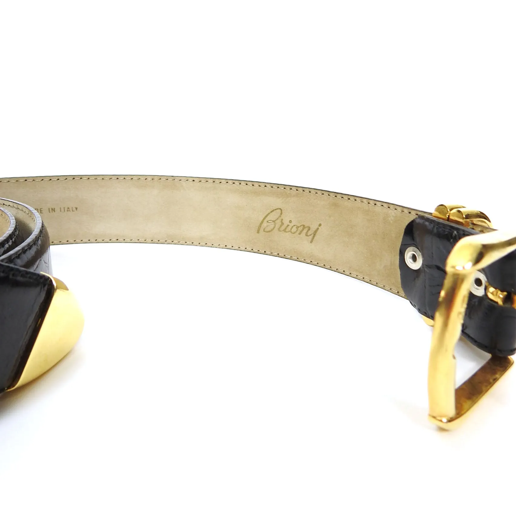 Brioni Croc Belt Size 115