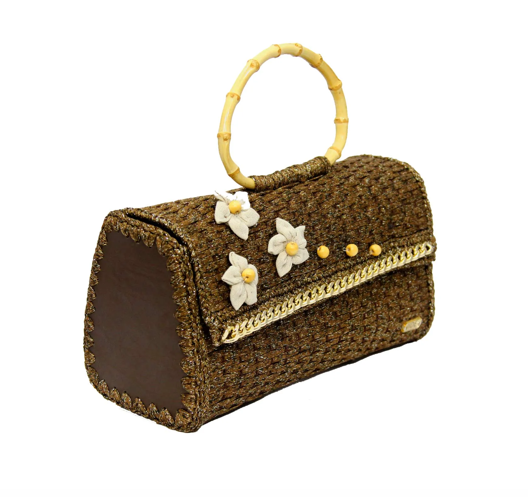Brownflower Handbag Crochet Bag