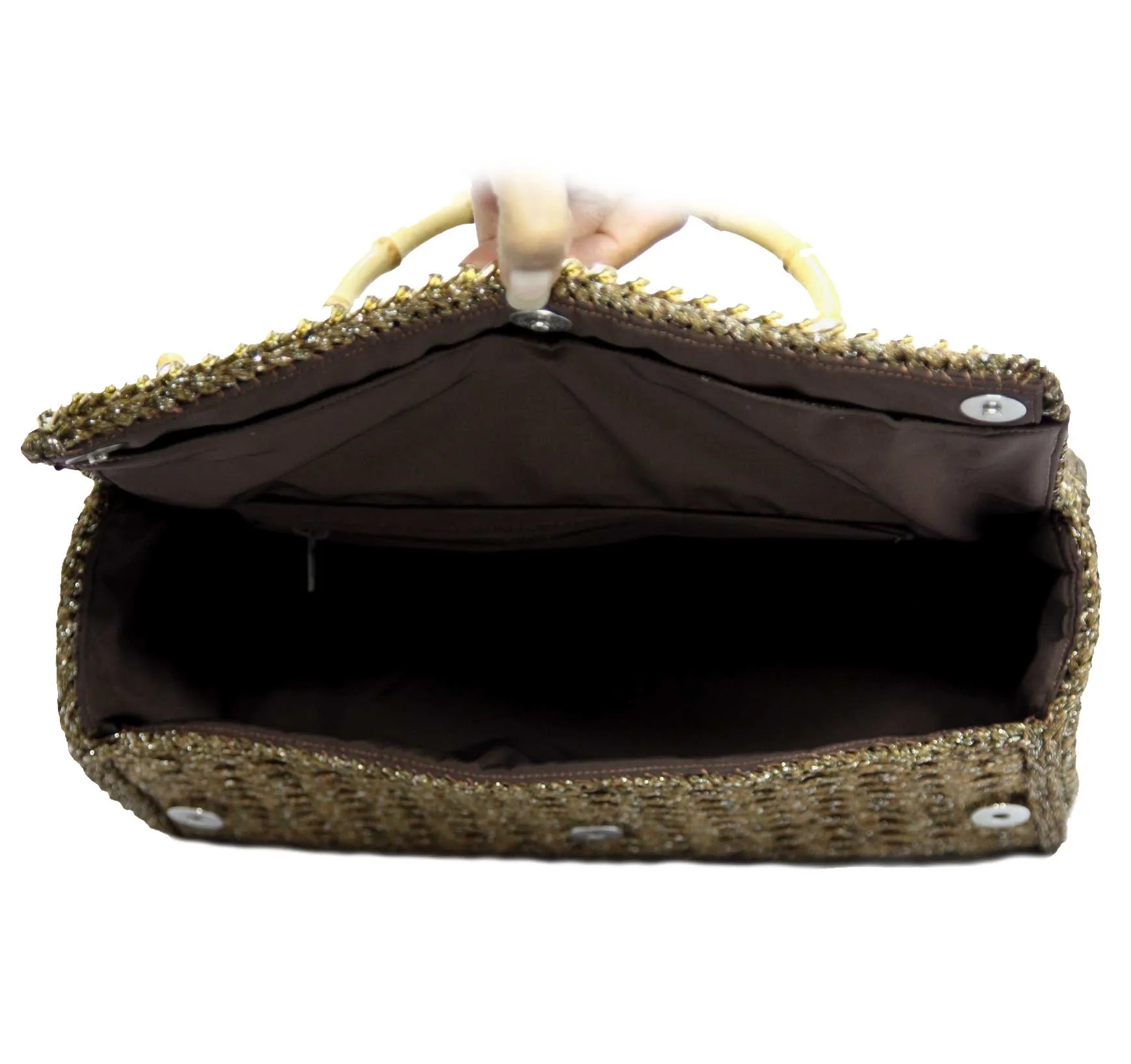 Brownflower Handbag Crochet Bag