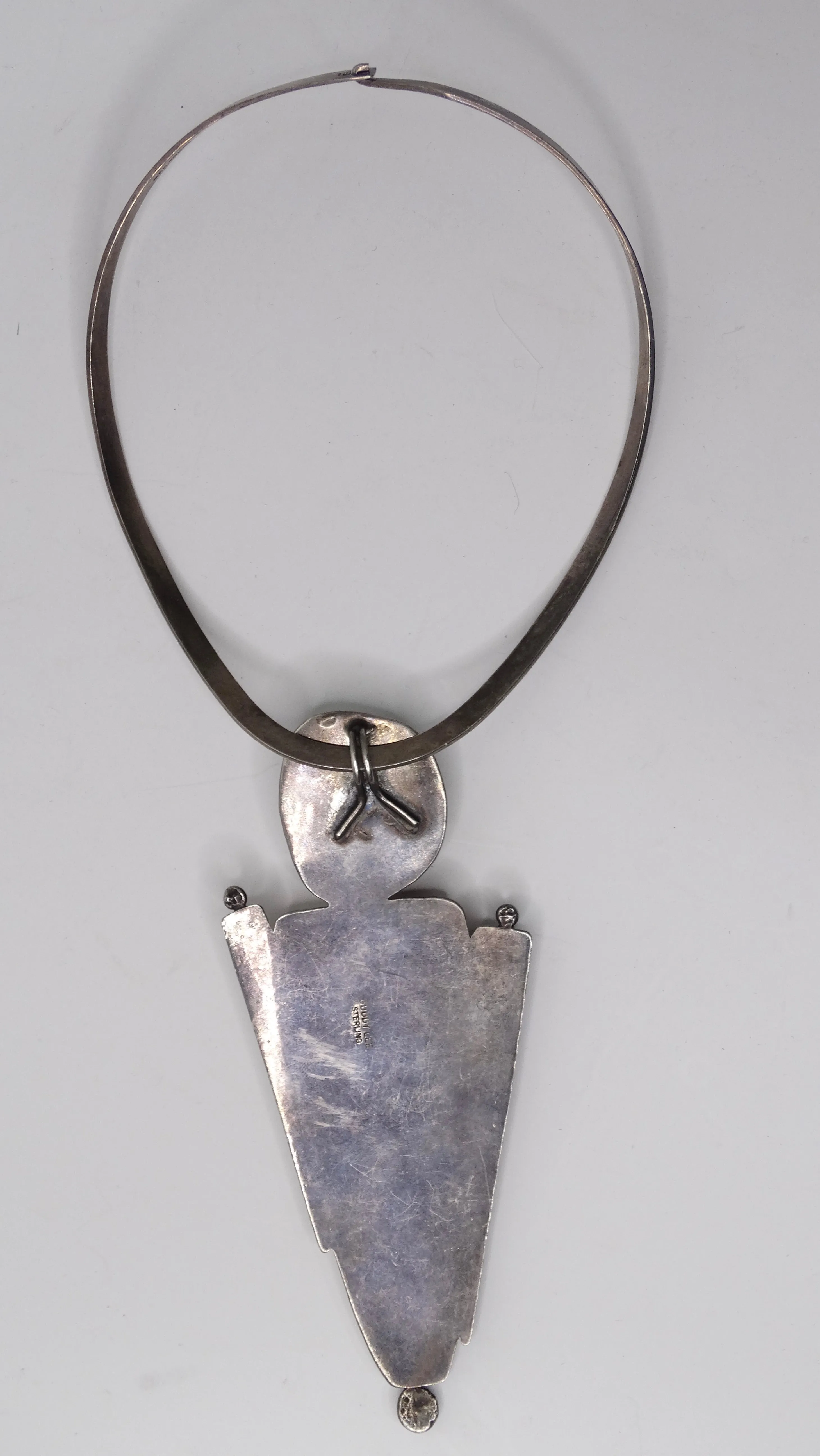Buddy Lee Handmade Sterling Silver Turquoise Ivory Necklace