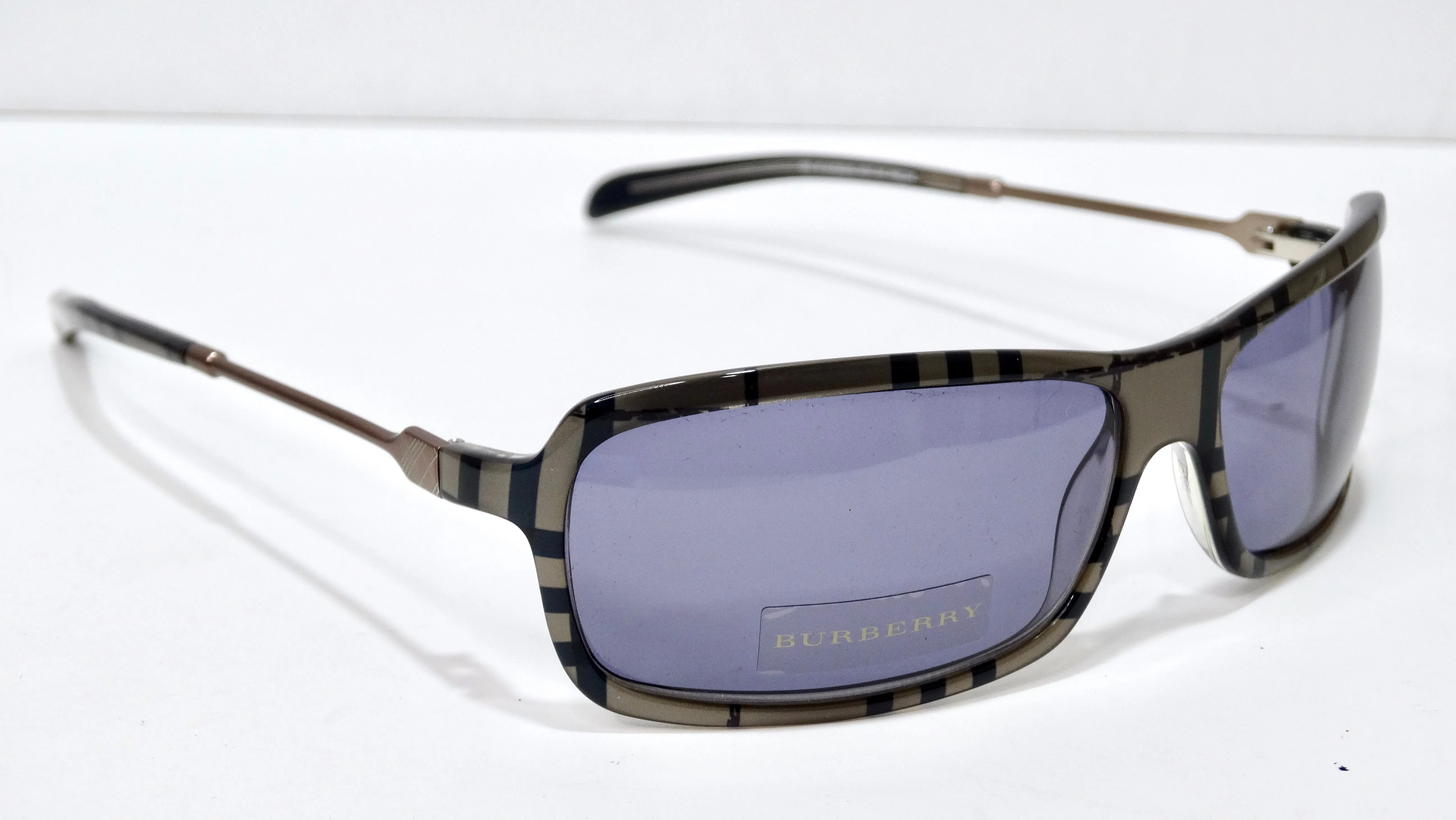 Burberry 1990's Rectangle Patterned Sunglasses