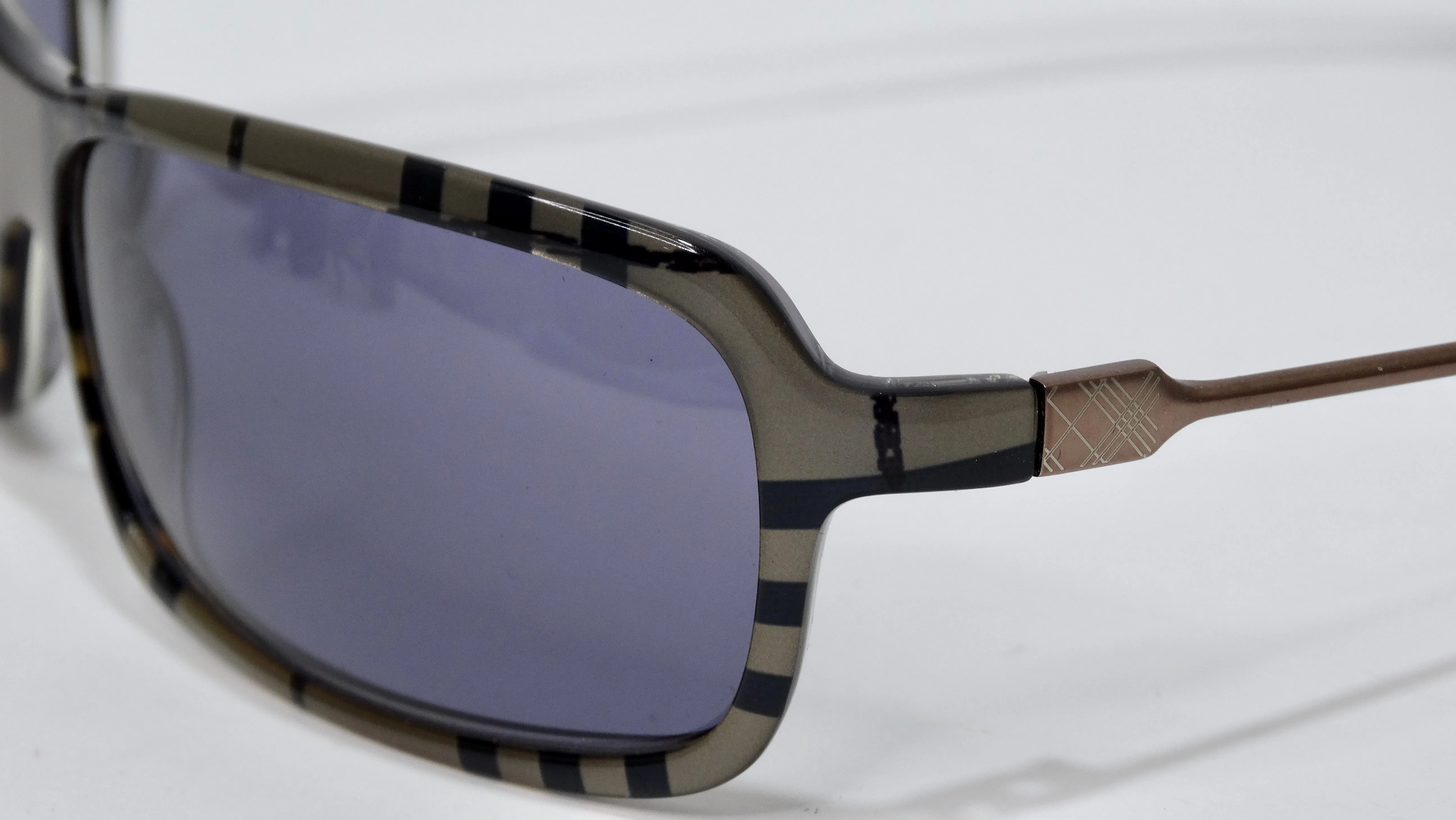 Burberry 1990's Rectangle Patterned Sunglasses
