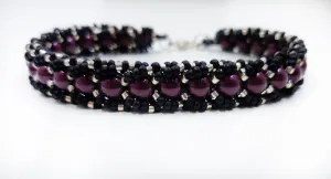 Burgundy and Black Bracelet