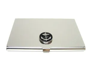 Business Card Holder with Black Anchor Pendant