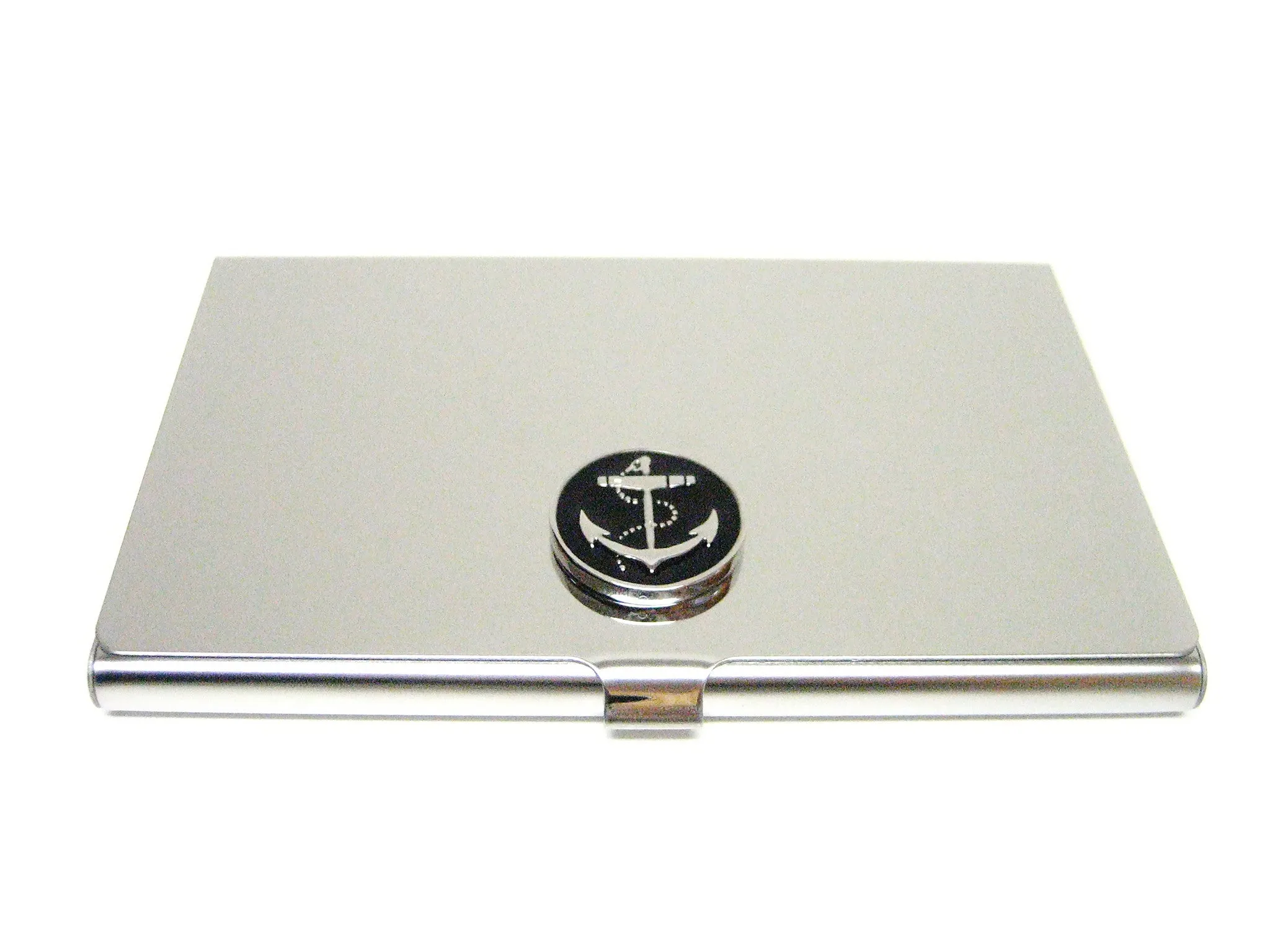 Business Card Holder with Black Anchor Pendant