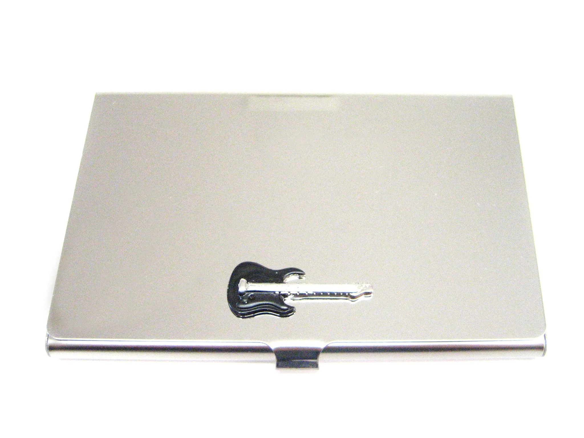 Business Card Holder with Black Guitar Pendant