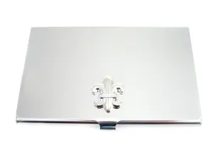 Business Card Holder with Fleur De Lys Boy Scout Pendant