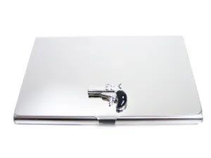 Business Card Holder with Hand Gun Pendant