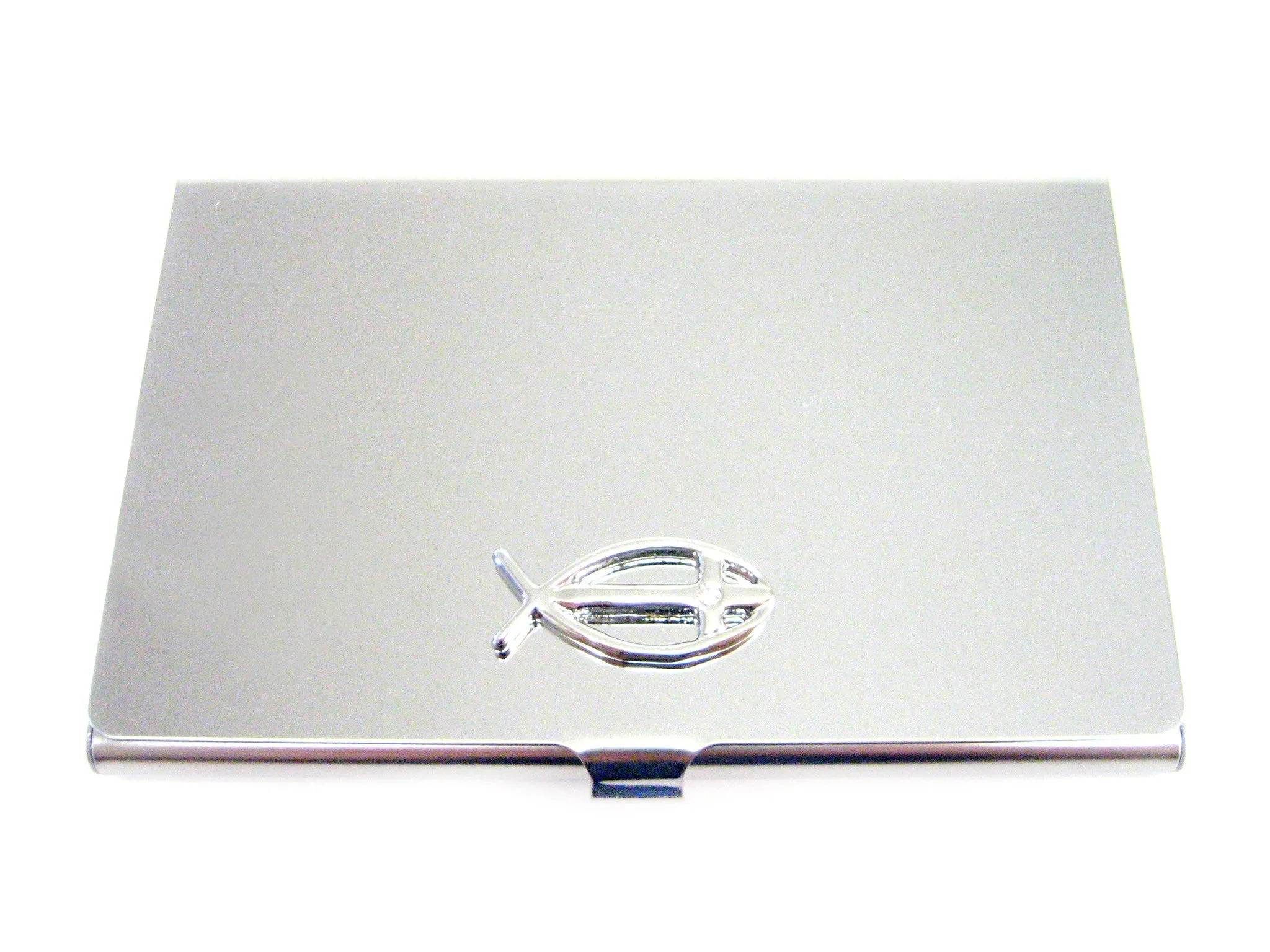 Business Card Holder with Religious Ichthys Fish Pendant