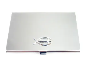 Business Card Holder with Religious Ichthys Fish Pendant