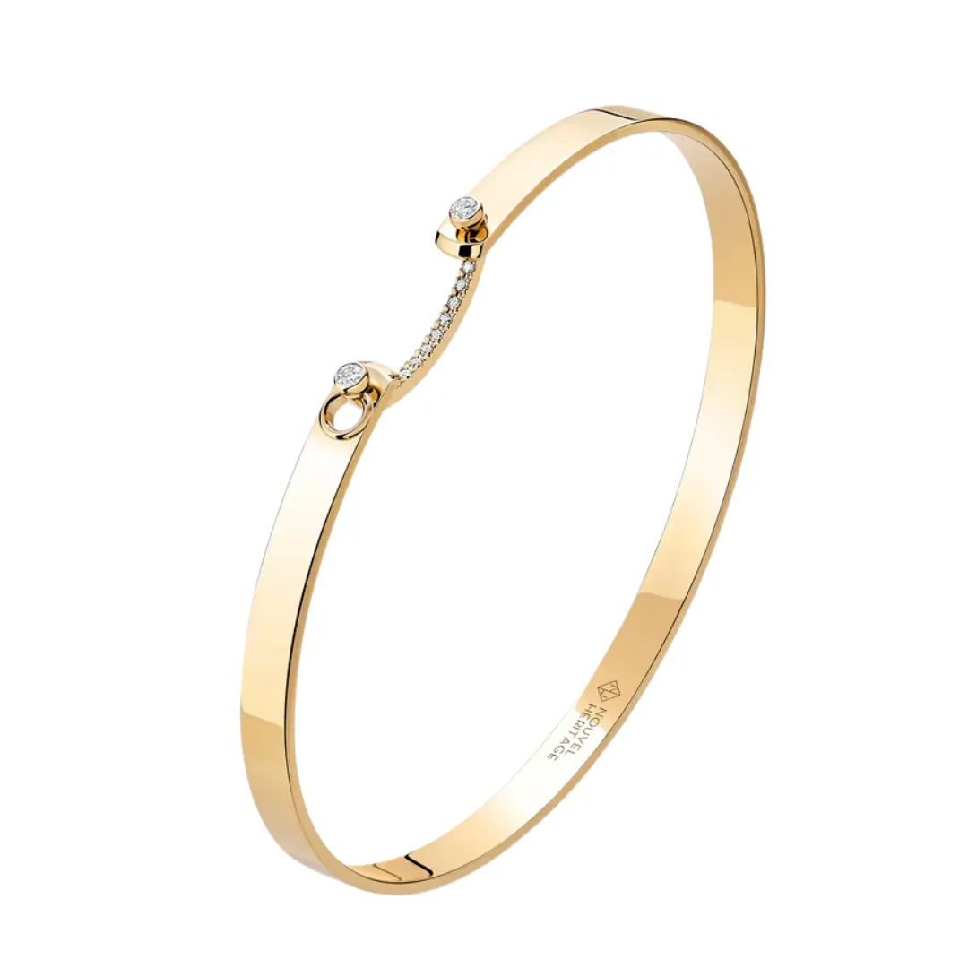 BUSINESS MEETING BANGLE IN YELLOW GOLD, SIZE 16