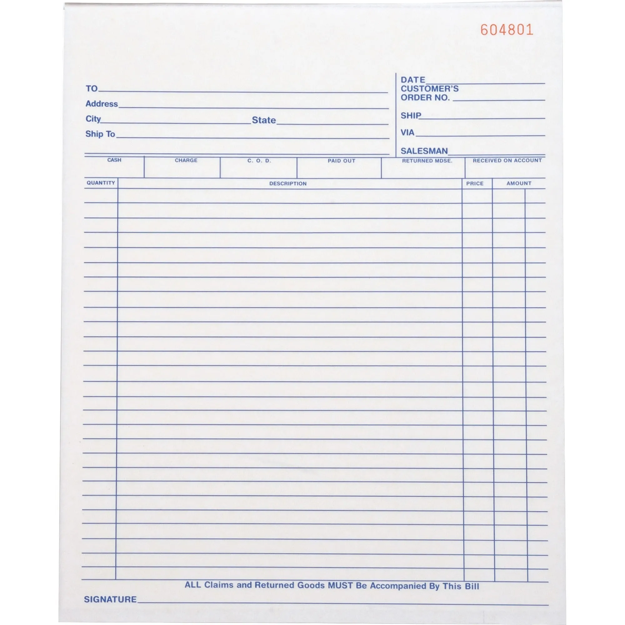Business Source All-purpose Carbonless Triplicate Forms