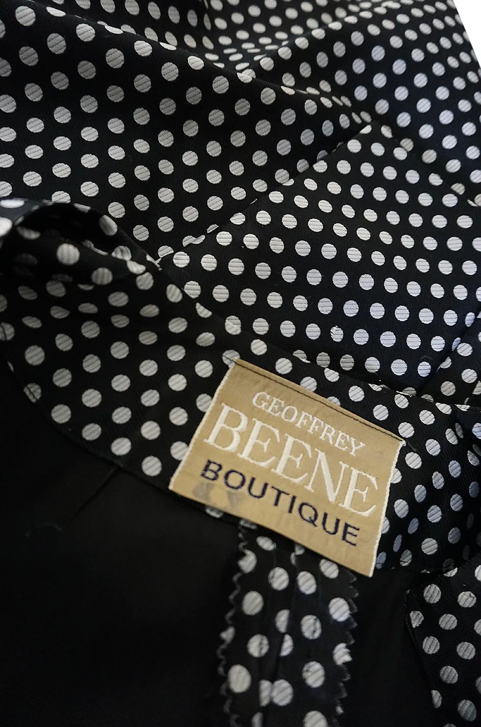 c1972 Geoffrey Beene Silk Black & White Dot Dress