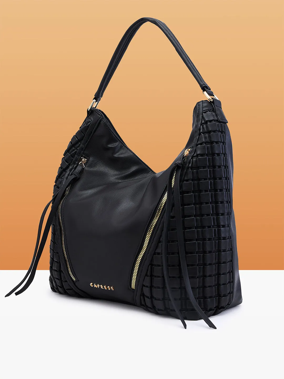 Caprese Havana Large Black Satchel Bag