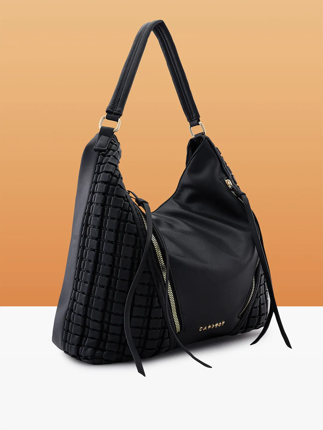 Caprese Havana Large Black Satchel Bag