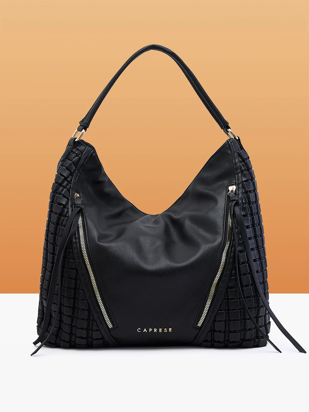 Caprese Havana Large Black Satchel Bag
