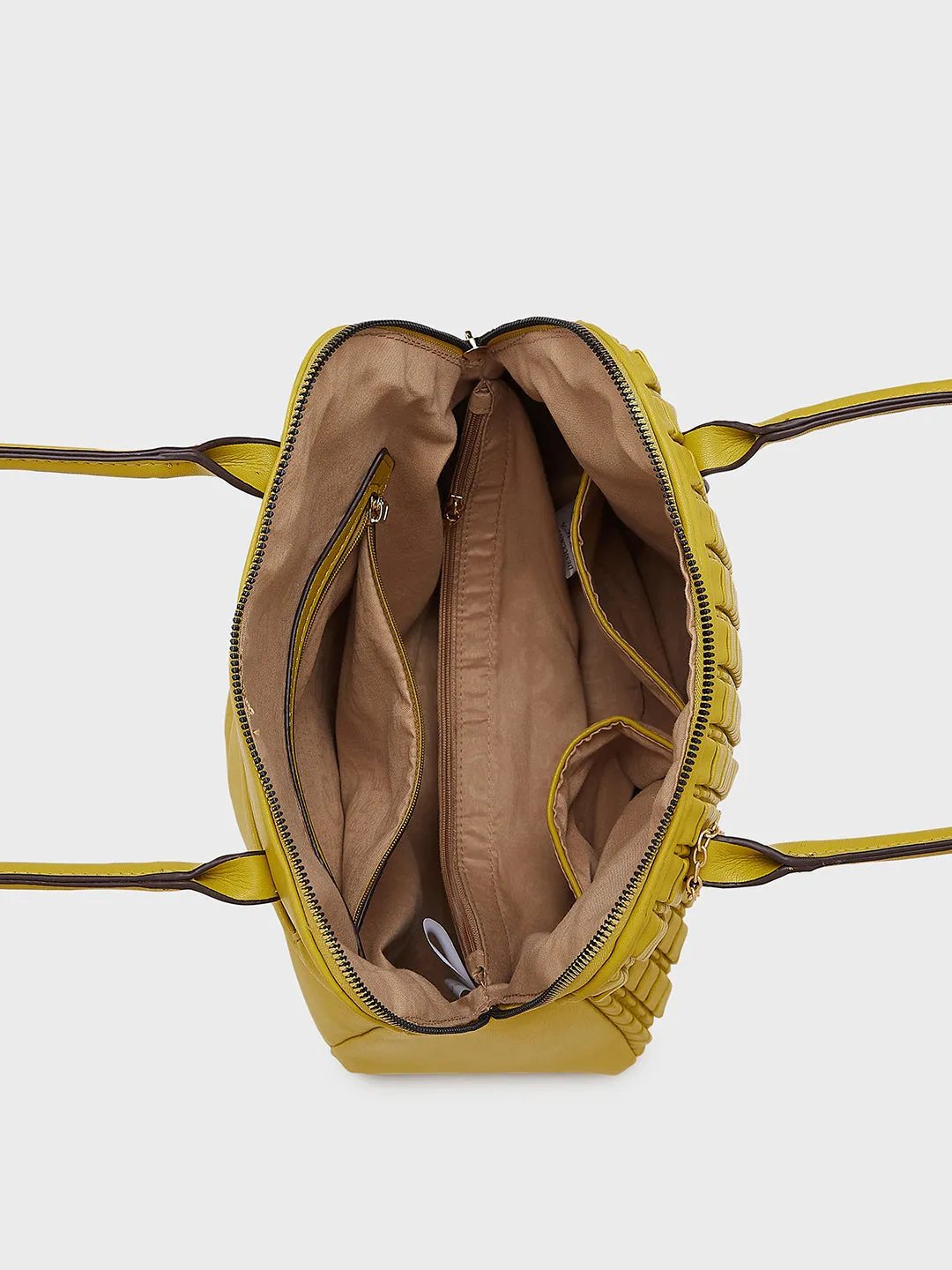 Caprese Havana Large Pastel Yellow Satchel Bag