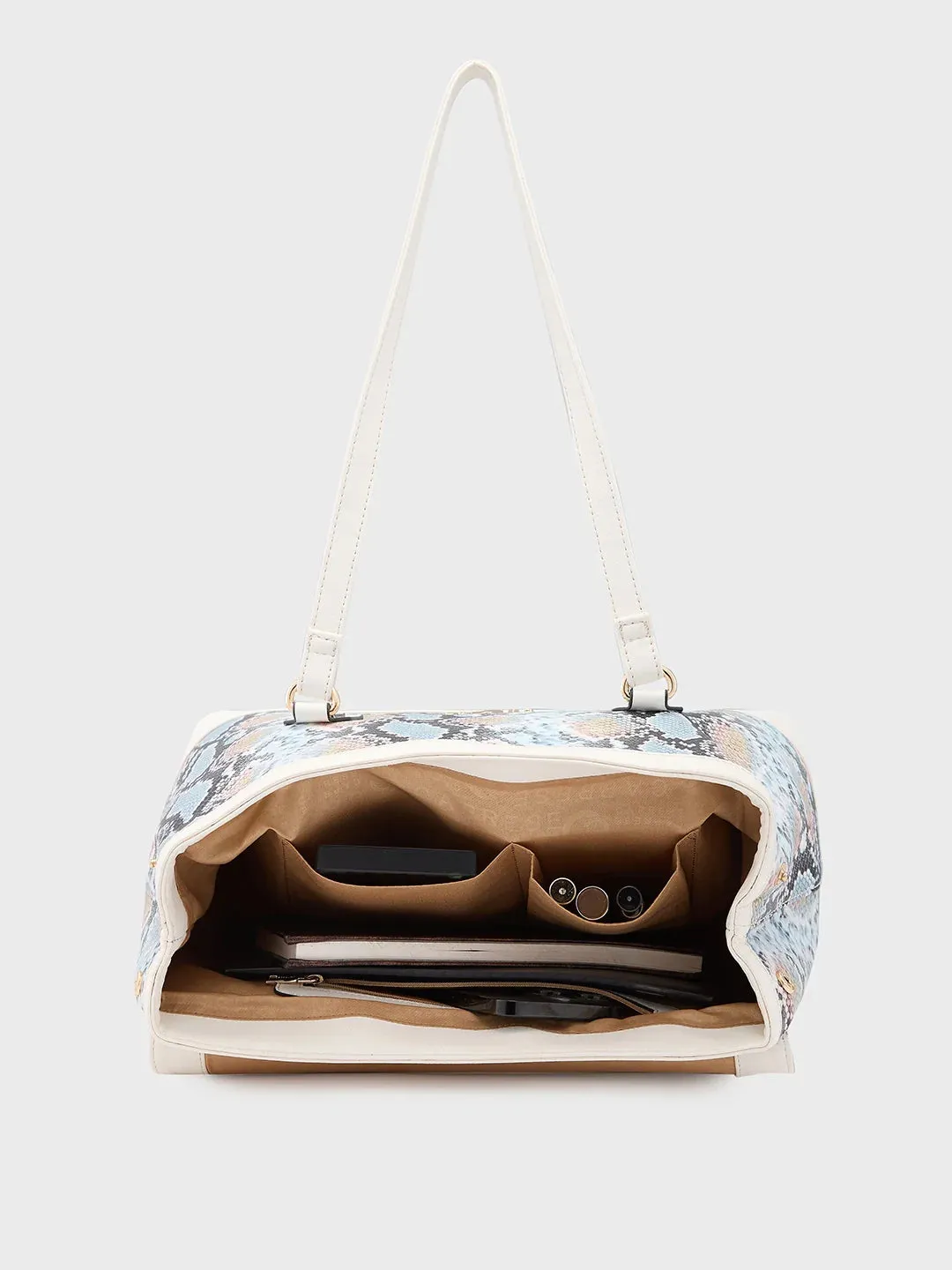 Caprese Vittoria Large Off White Satchel Bag