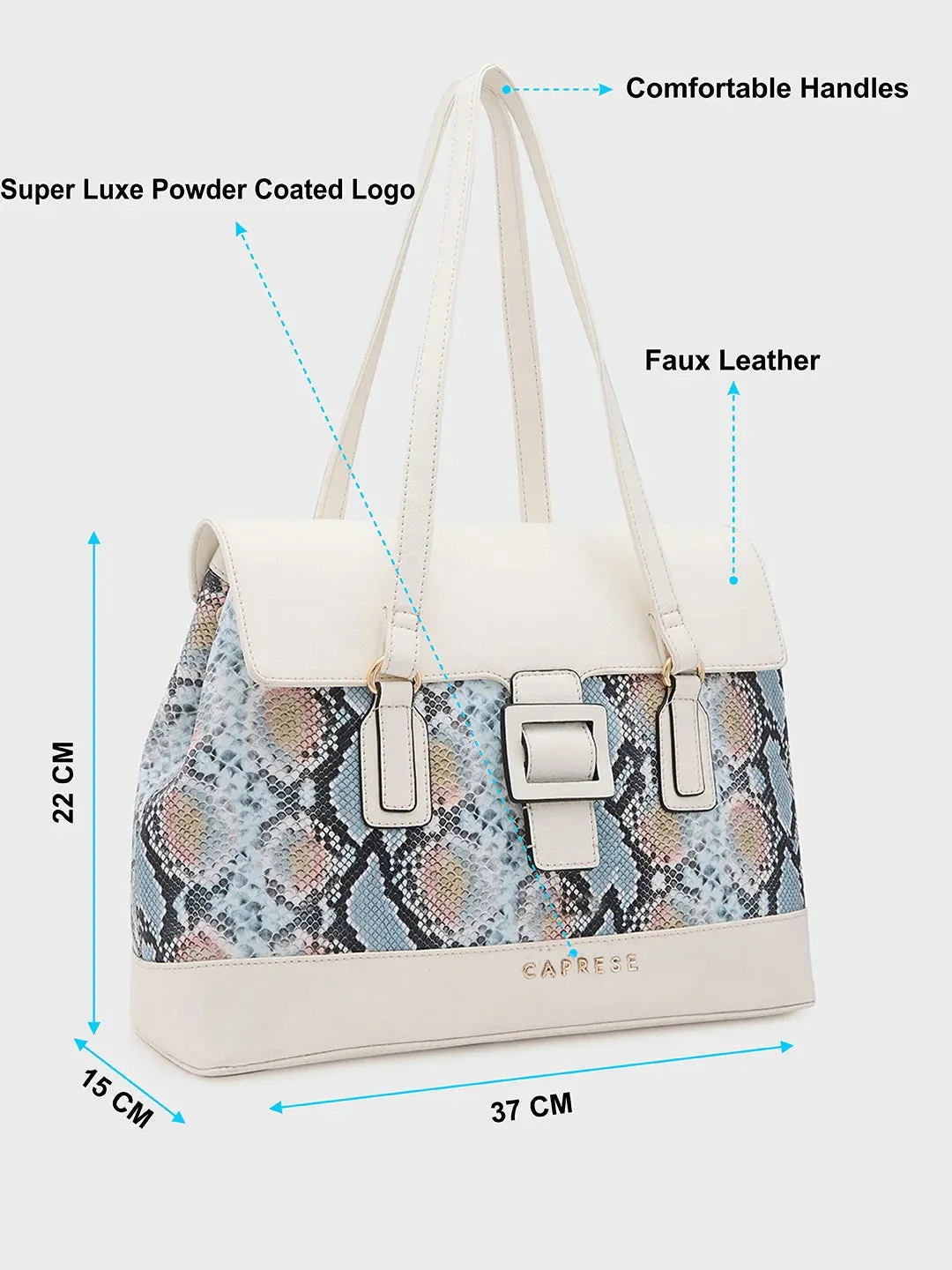 Caprese Vittoria Large Off White Satchel Bag