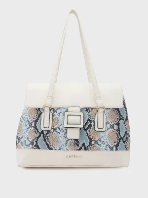 Caprese Vittoria Large Off White Satchel Bag