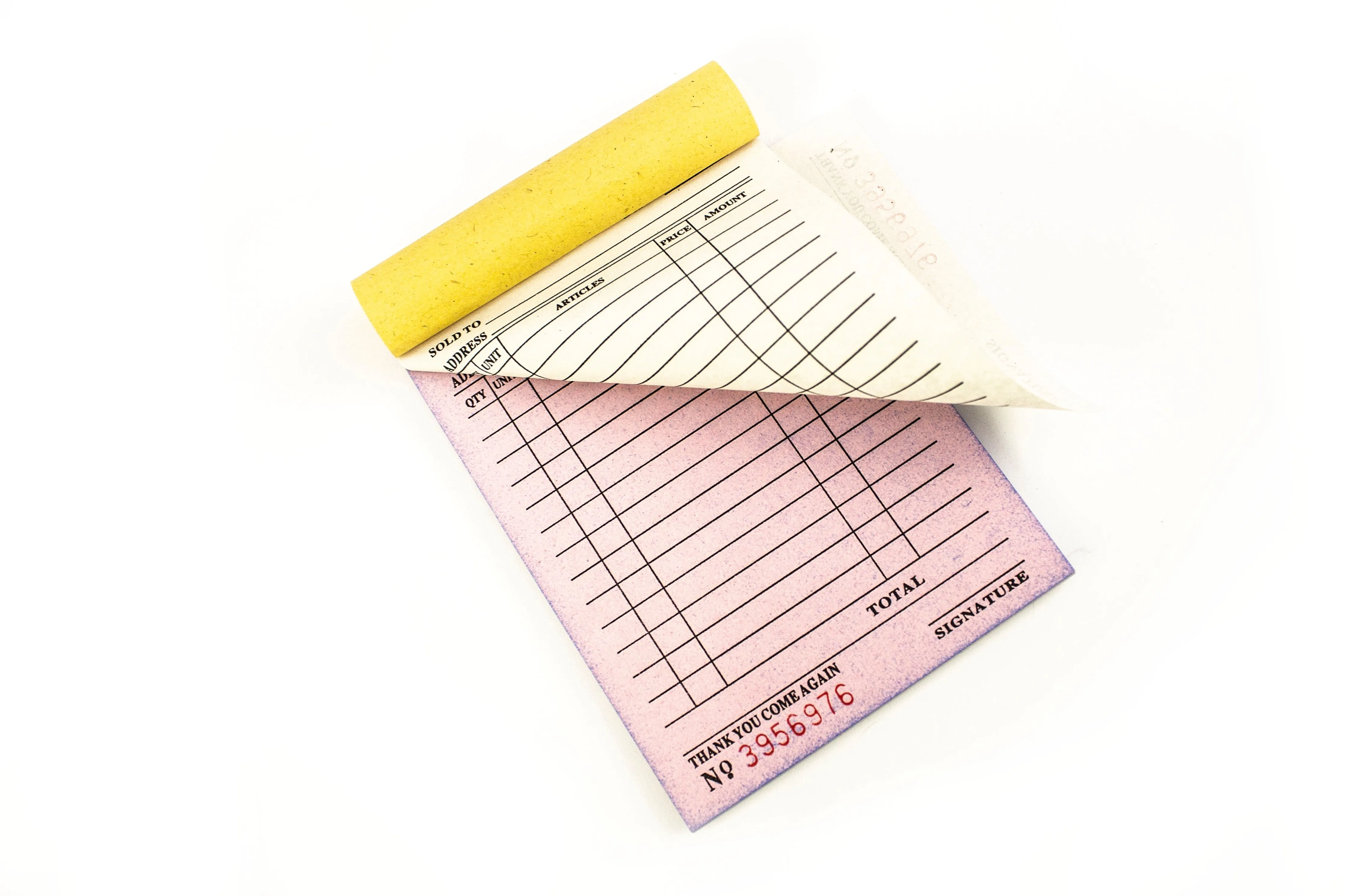 Carbonless Receipt Pad Sold To | 50pads 1/2