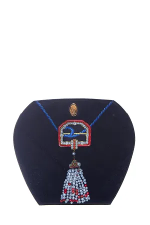 Cartier Vintage Navy Silk Scarf Mini Shoulder Evening Bag