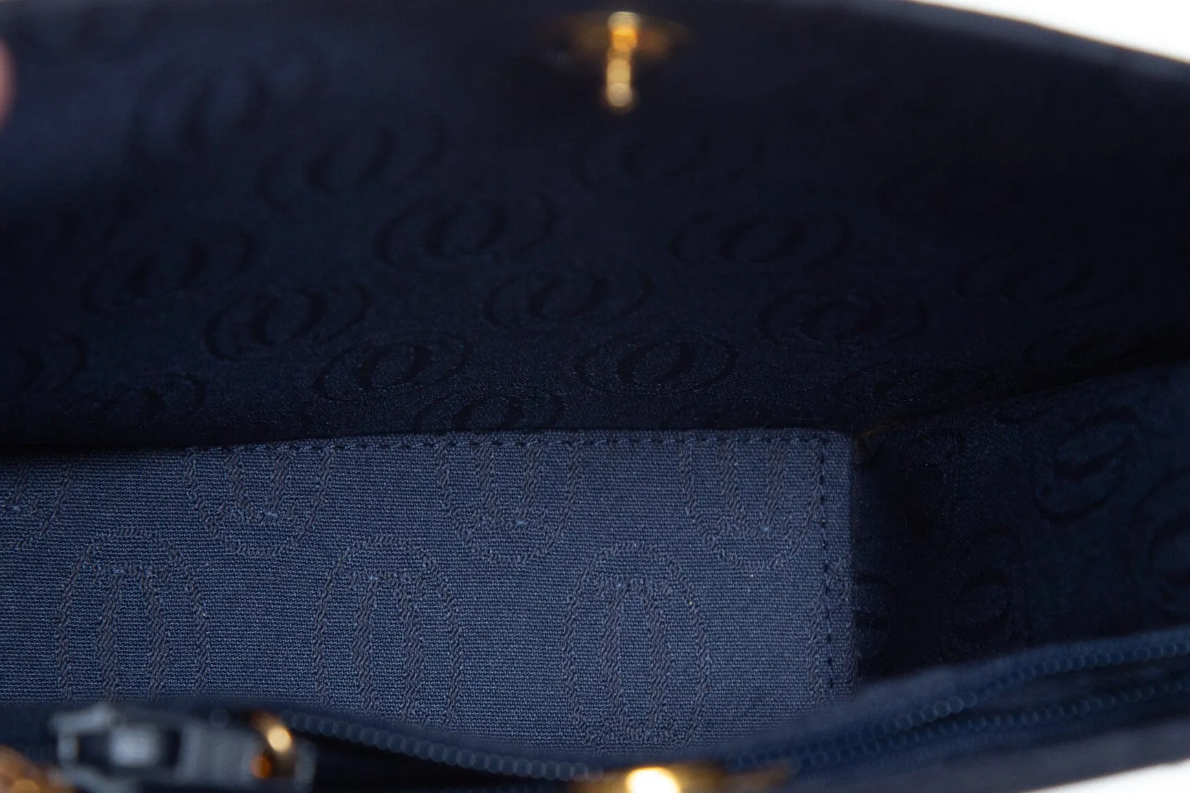 Cartier Vintage Navy Silk Scarf Mini Shoulder Evening Bag
