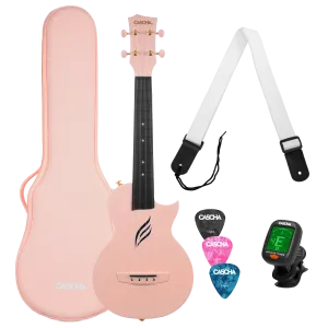 Cascha Carbon Fibre Ukulele Set Pink
