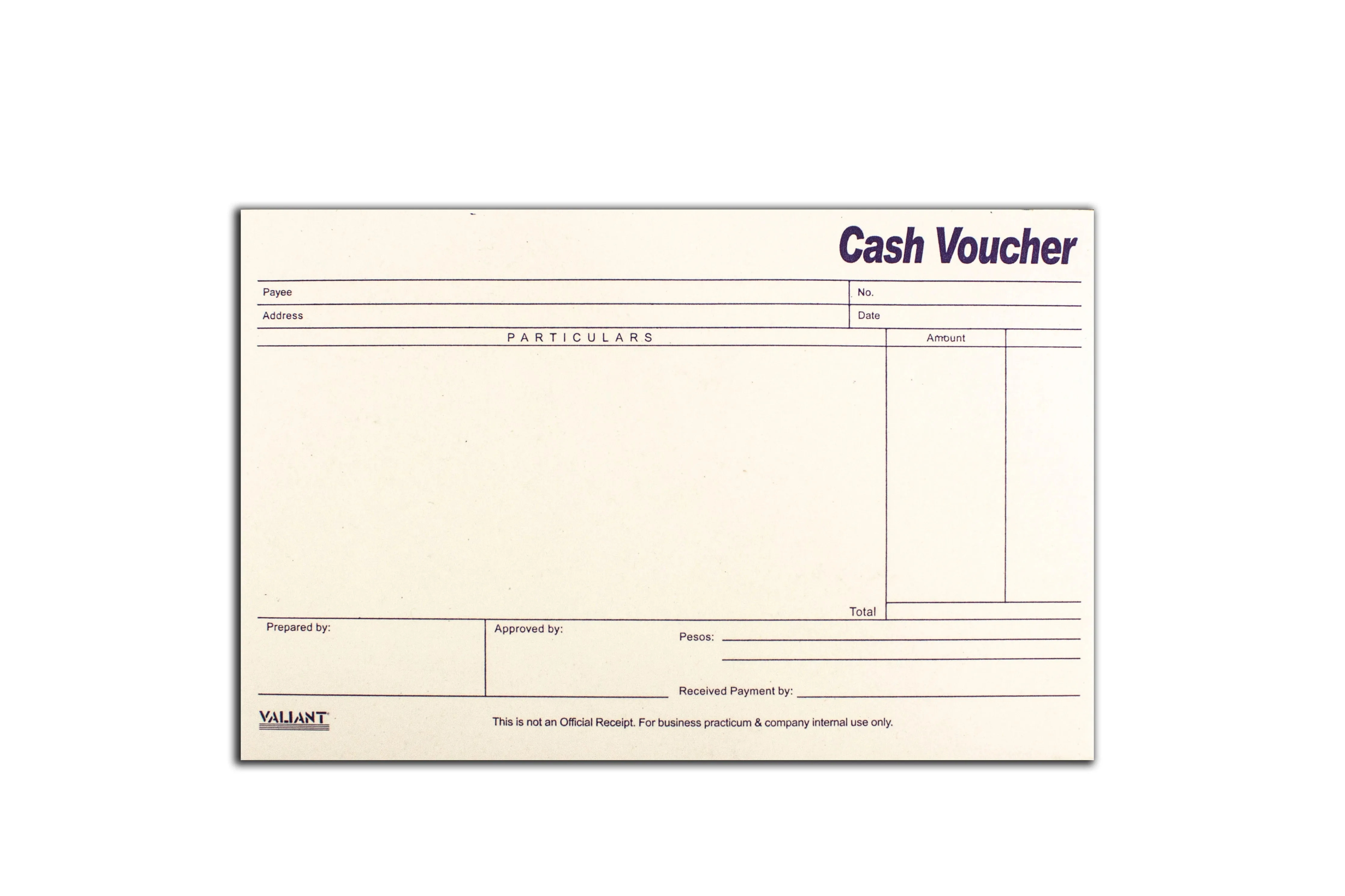 Cash Voucher 1ply 5.5in x 8.5in | 10Pads