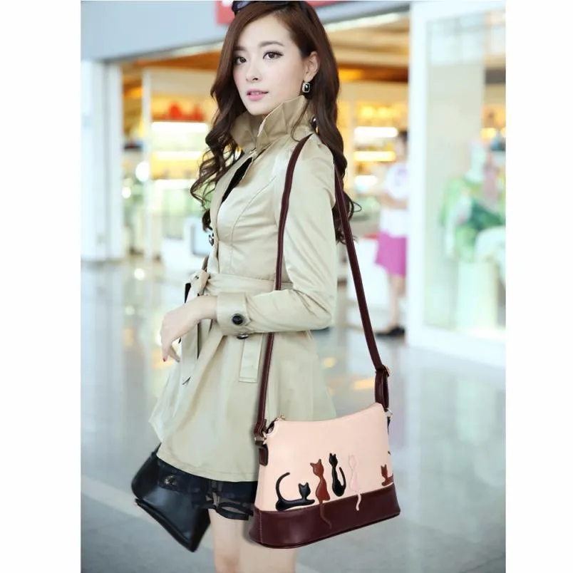 Cat Leather Handbag