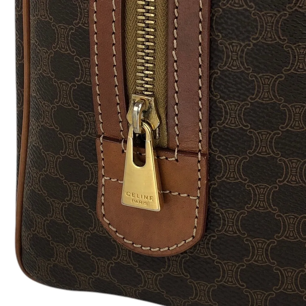 CELINE Macadam Blason Handbag Boston bag Brown Vintage 5btbte