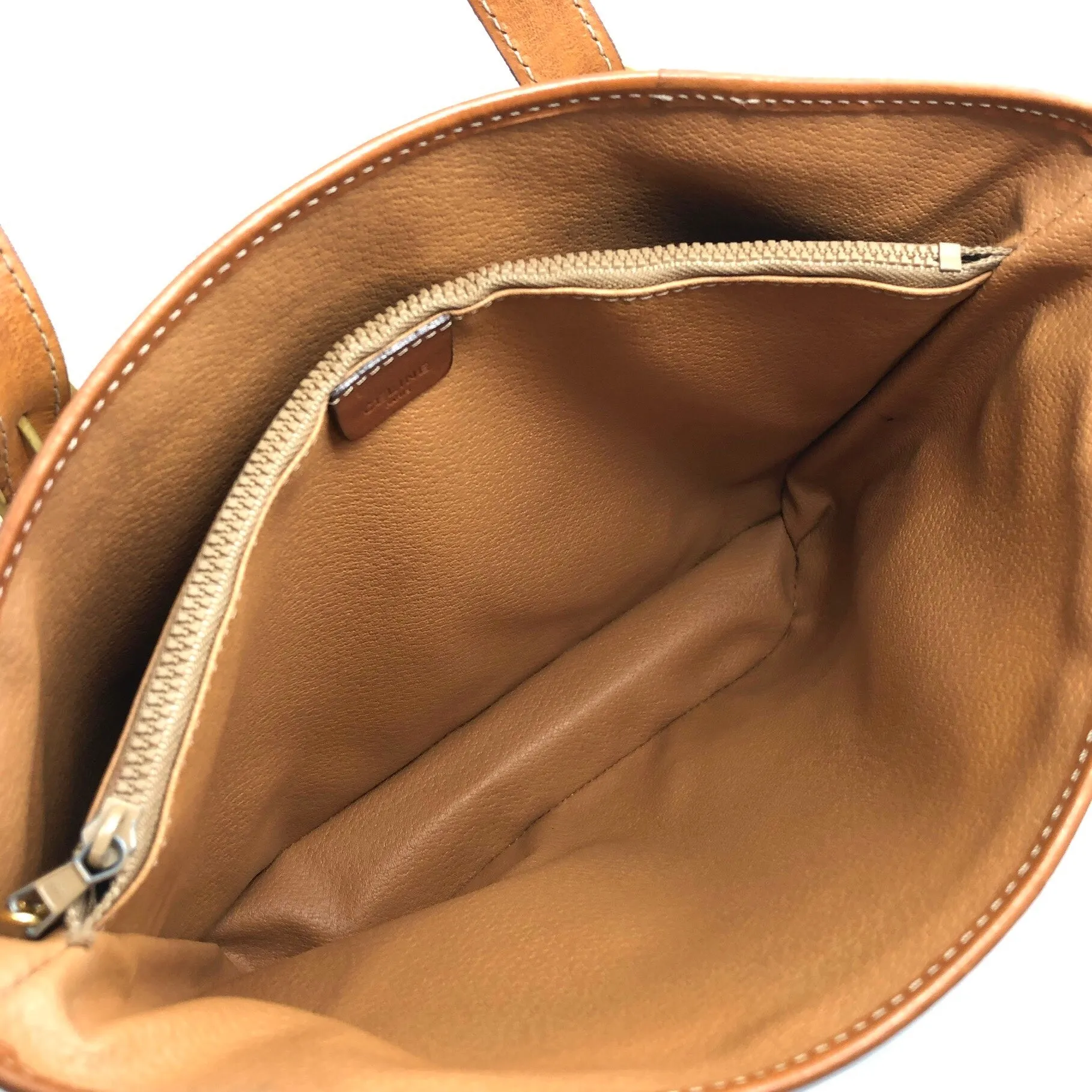 CELINE Macadam Blason Handbag Totebag Beige Vintage w8rs8z