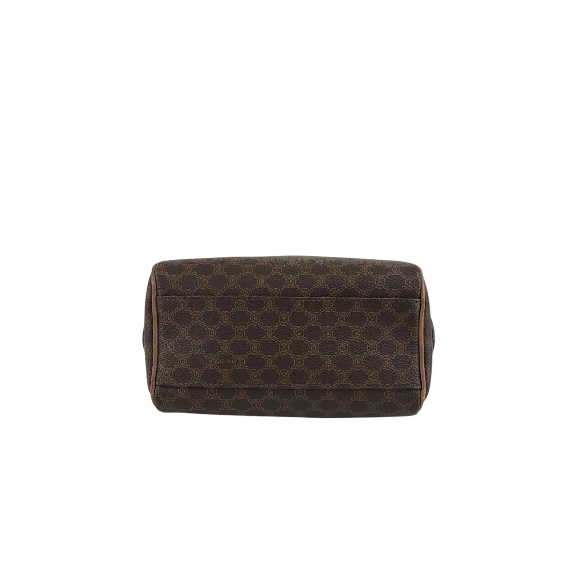 CELINE Macadam Two-way Handbag Shoulder bag Brown Vintage mncvkw