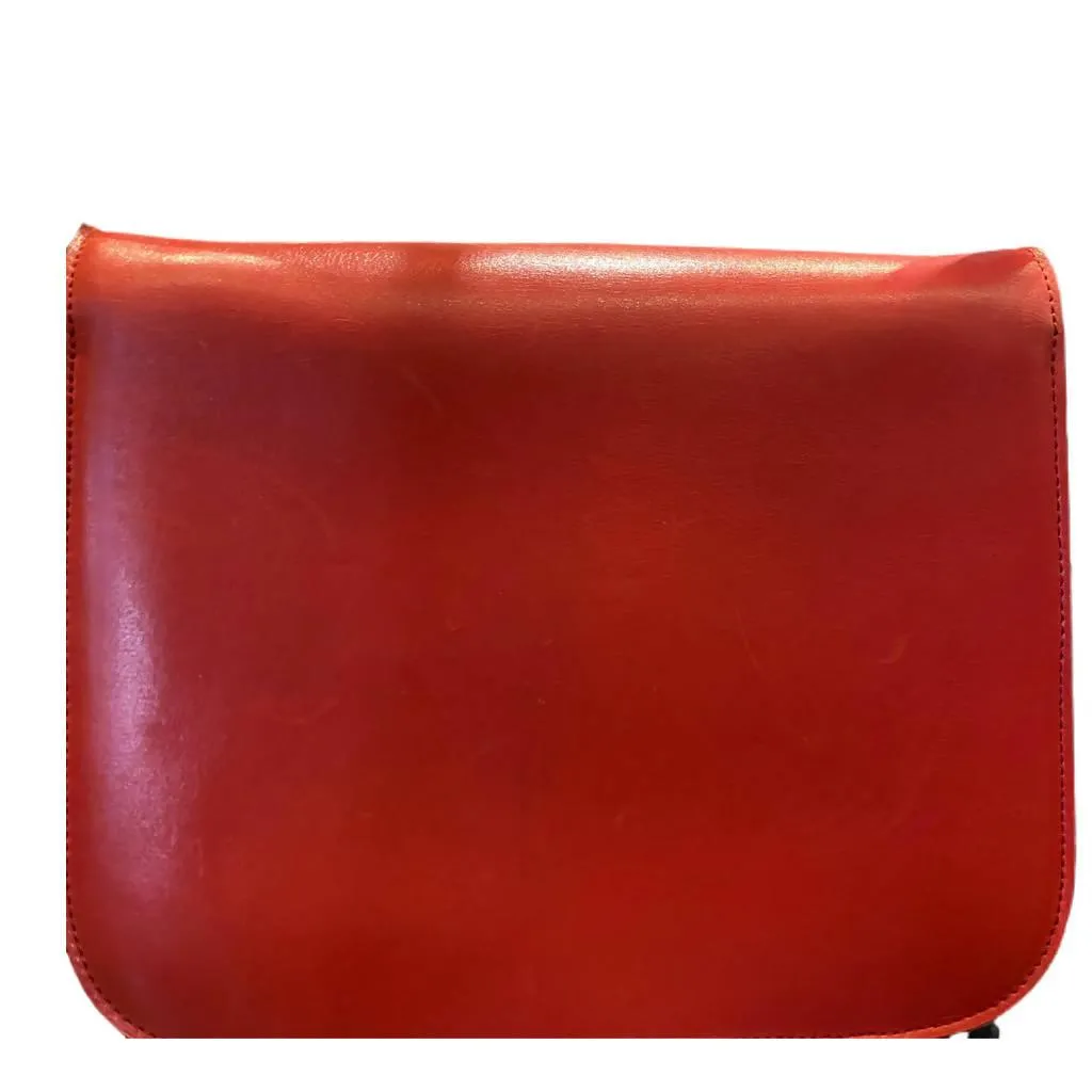 CELINE Red Handbag with Gold Detail