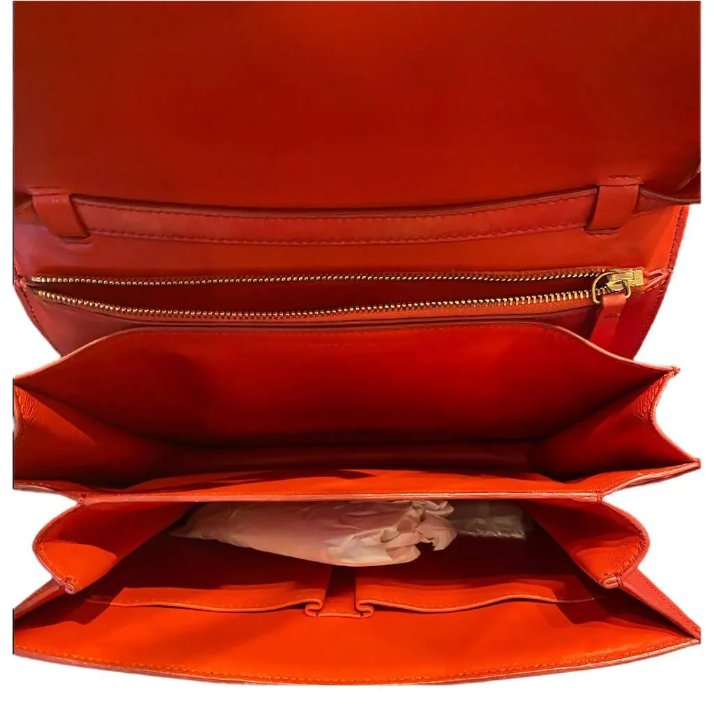 CELINE Red Handbag with Gold Detail