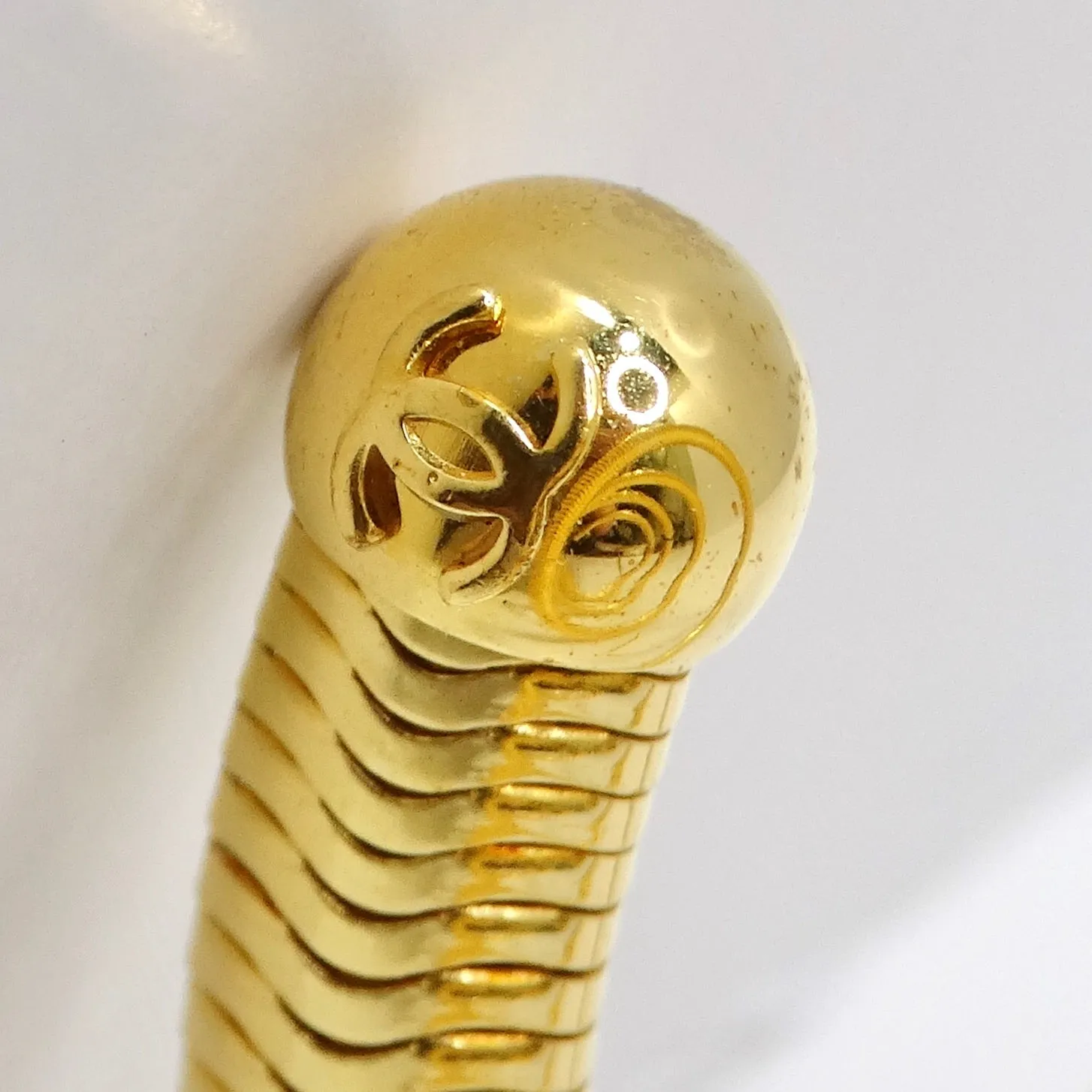 Chanel 1997 Gold Tone Spiral Arm Cuff