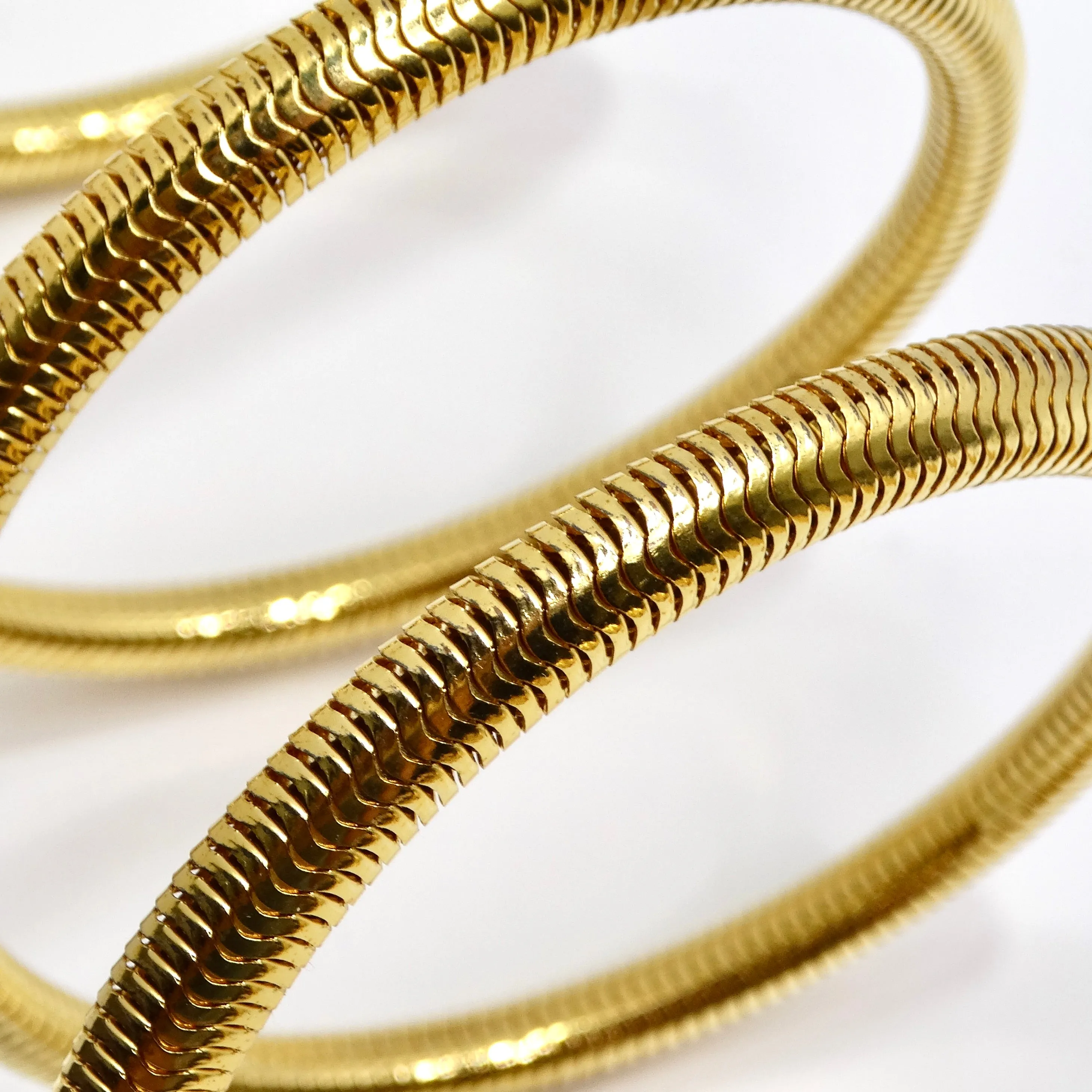 Chanel 1997 Gold Tone Spiral Arm Cuff