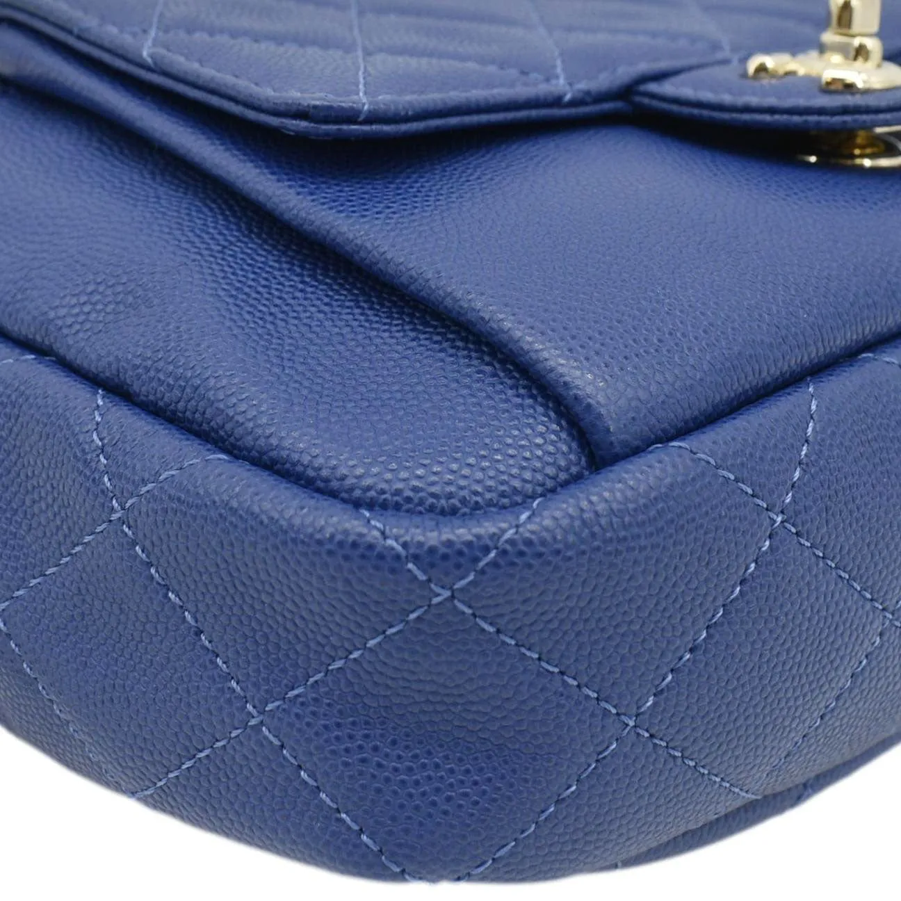 CHANEL CC Day Camera Small Caviar Leather Crossbody Bag Blue