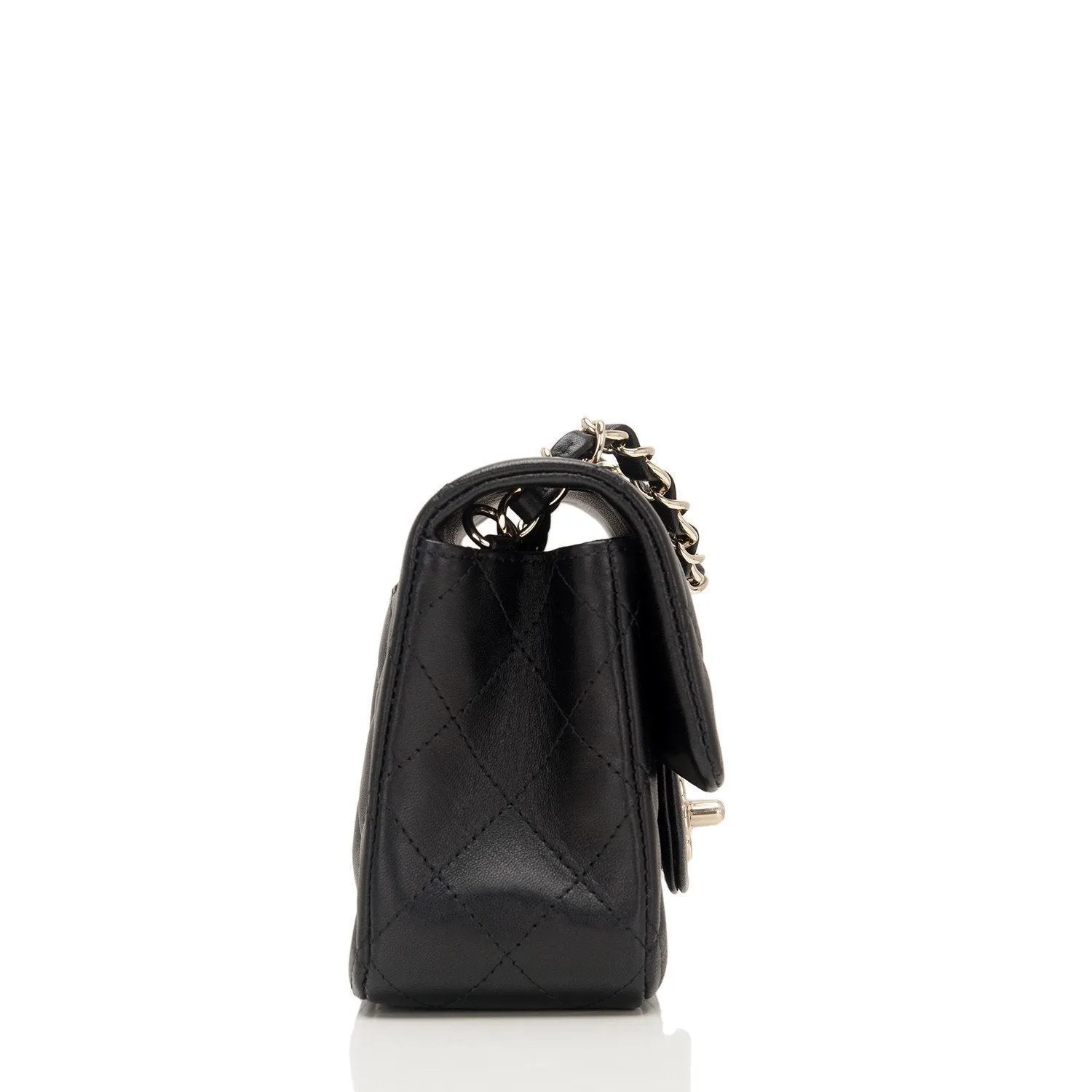 Chanel Lambskin Mini Rectangular Classic Flap with Gold Hardware