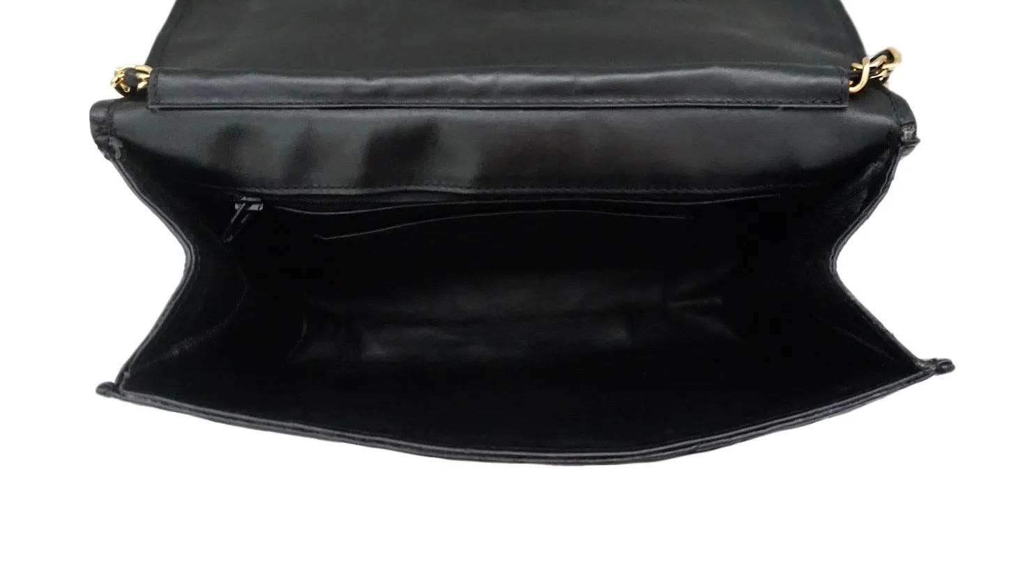 Chanel Vintage Black Crocodile 10” Flap Handbag