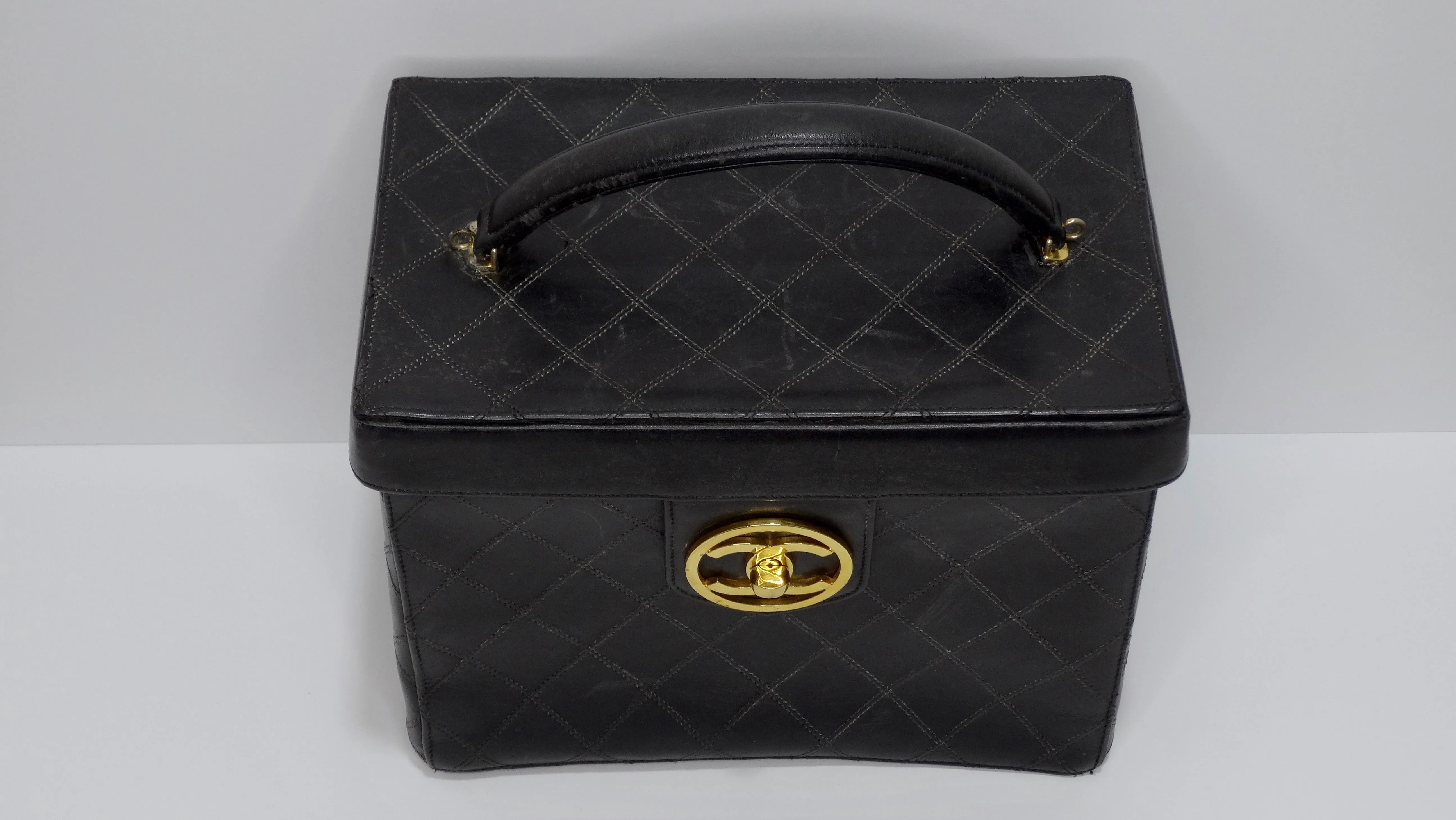 Chanel Vintage Quilted Leather Vanity Case