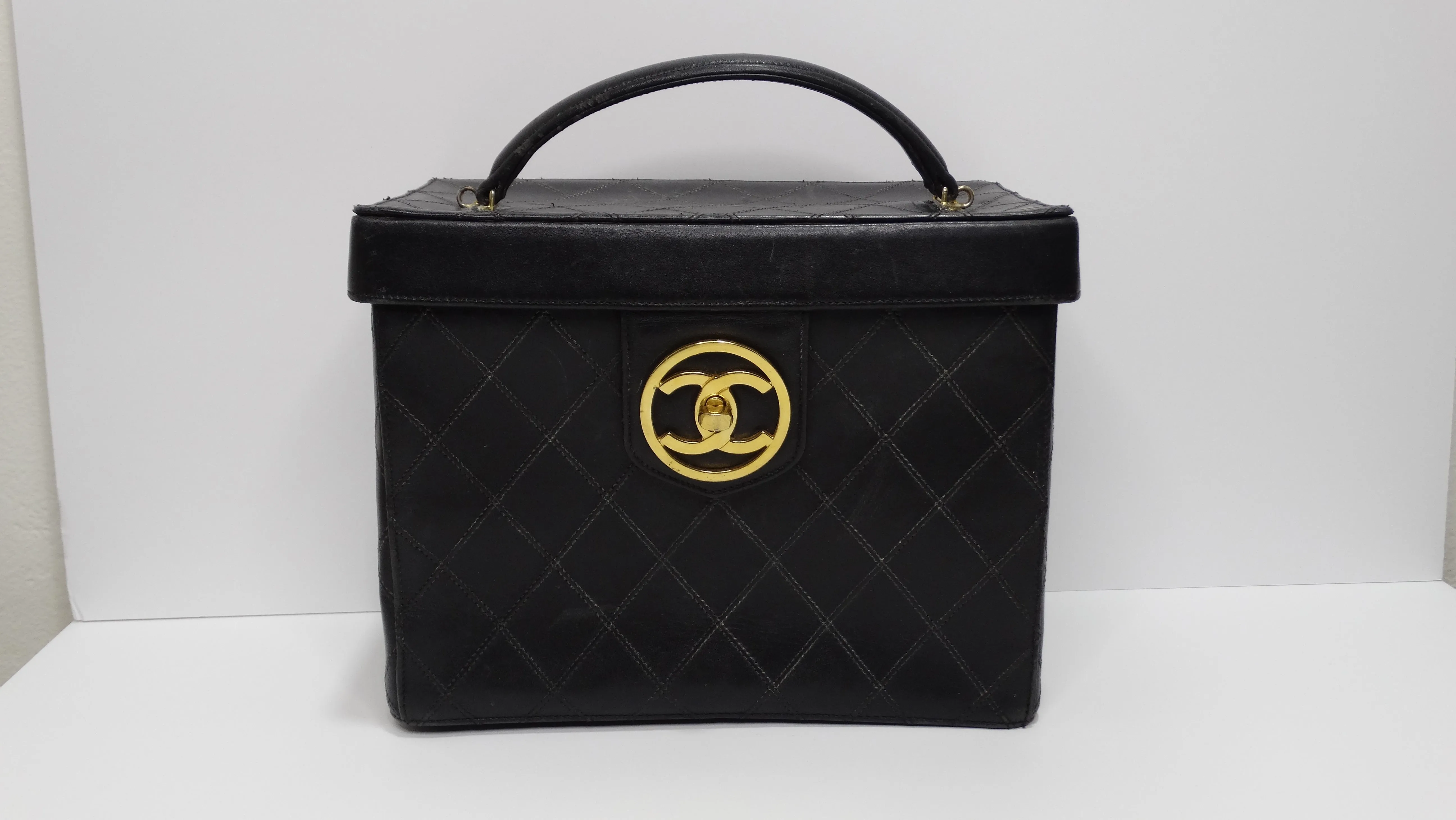 Chanel Vintage Quilted Leather Vanity Case