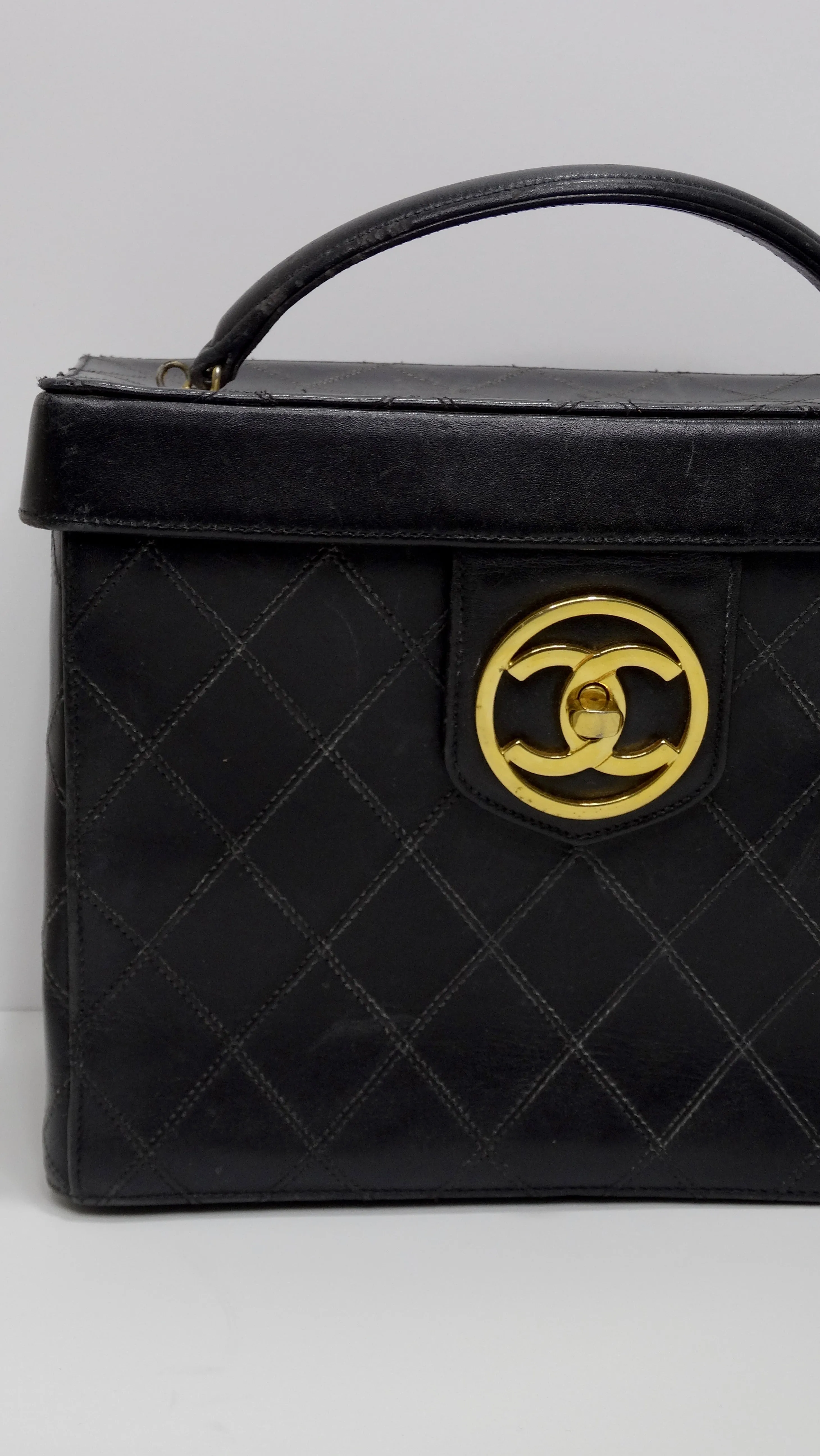 Chanel Vintage Quilted Leather Vanity Case